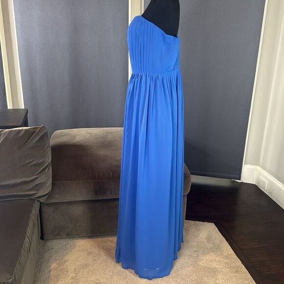 Women’s Blue Full Length Strapless Formal Dress Matching Shawl Size XL (14) NEW - Picture 6 of 10